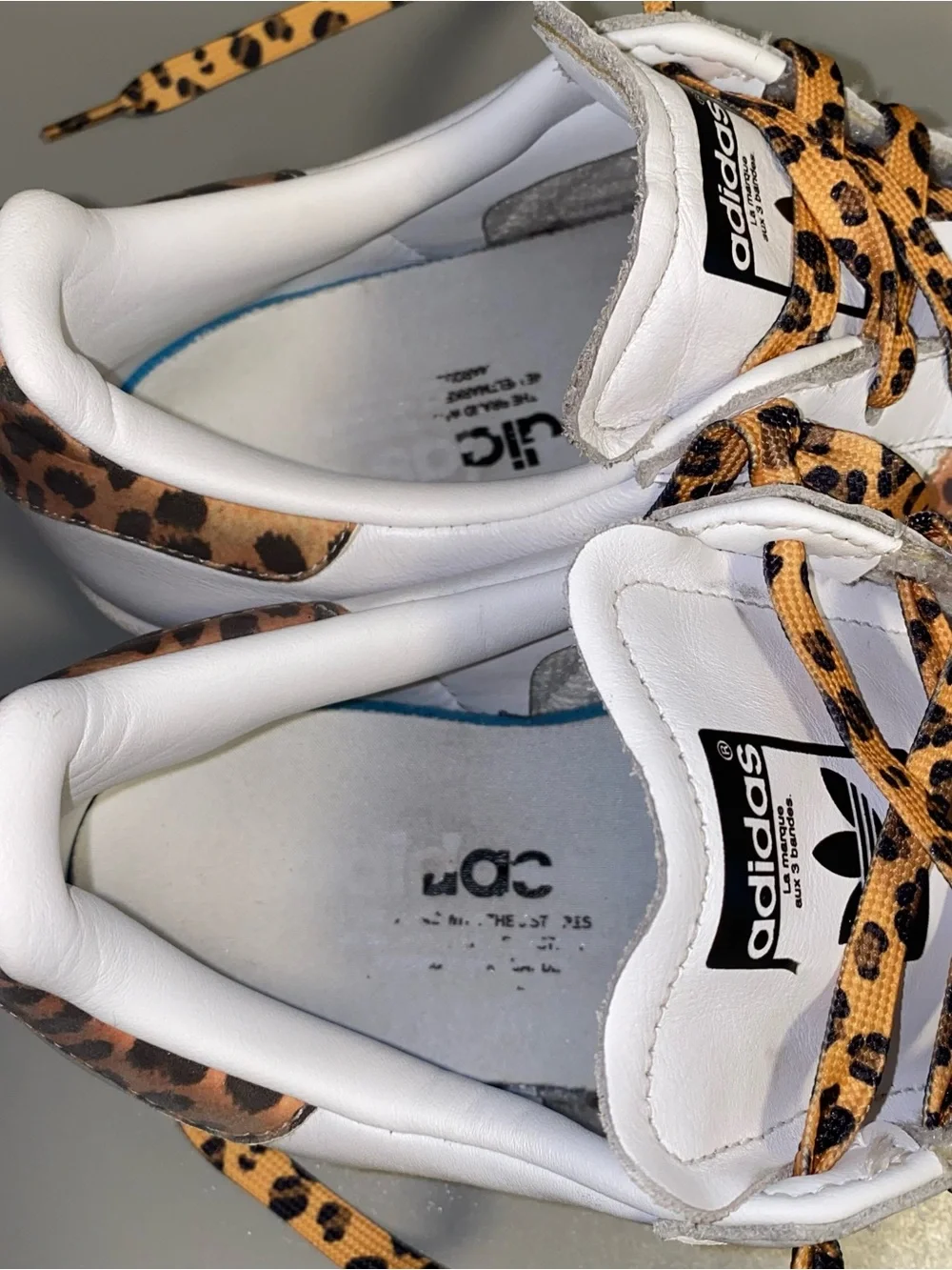 adidas Superstar W White Leopard Print Sneakers Size 7.5